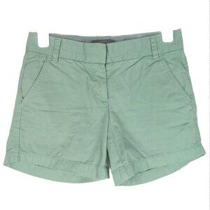 J Crew Womens Casual Green Chino Shorts Size 00 Summer Lightweight Preppy